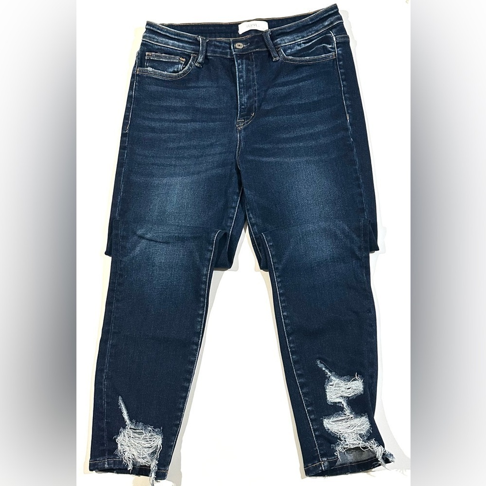 Vervet Women's Blue Jeans, Size 30, High-Rise, Skinny Fit, Stretch Distressed - Picture 12 of 13